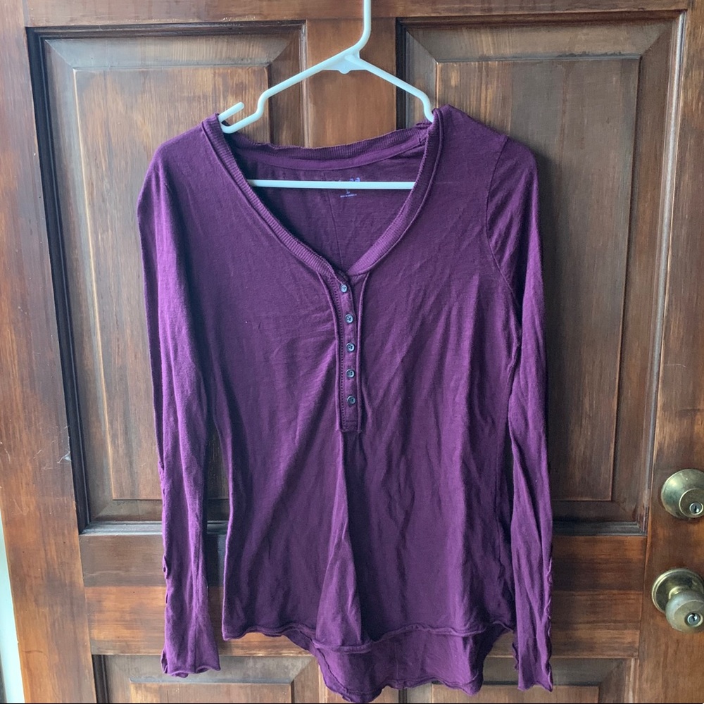 Purple top with detailed sleeves